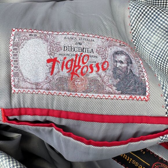 Tiglio Ross Double-Breasted Plaid Italian 3-Piece Suit Set Vest Pants Mens 40L - Picture 2 of 16